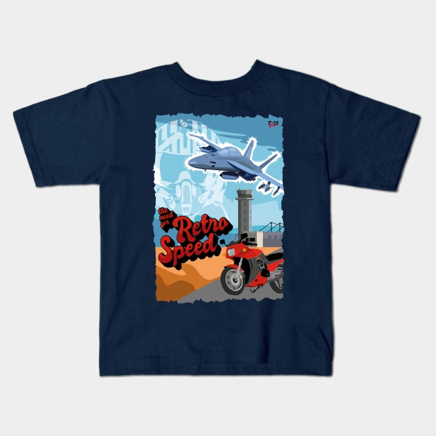 F-14 Retro Speed Kids T-Shirt by BOEC Gear
